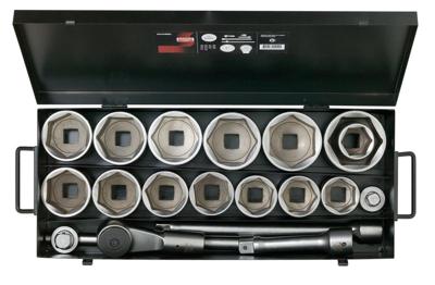 Bahco Doppenset 1" | twaalfkantprofiel | inch-maten - 19-delig - metalen koffer - 9540DZL Bahco Doppenset 1" | twaalfkantprofiel | inch-maten - 19-delig - metalen koffer - 9540DZL