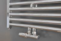 Radiator Onderblok Wiesbaden Haaks Chroom Links (Voor midden aansluiting) - thumbnail