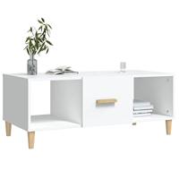 Salontafel 102x50x40 cm bewerkt hout wit - thumbnail