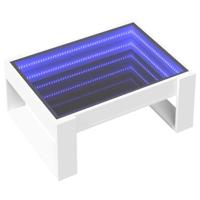 Salontafel met Infinity LED 70x53x30 cm wit - thumbnail