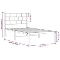 Bedframe met hoofdbord metaal wit 107x203 cm - thumbnail