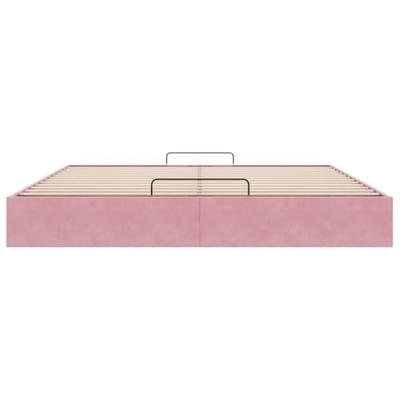 Ottoman bedframe zonder matras 180x200 cm fluweel roze