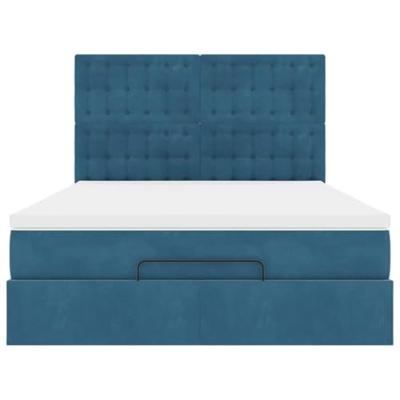 Ottoman bed met matrassen en LED's 140x190cm fluweel