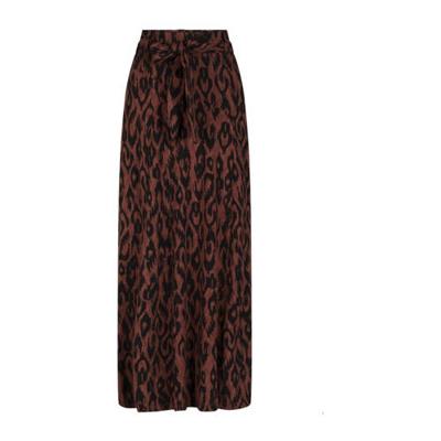 Tramontana midi rok met all over print en ceintuur bruin/zwart Tramontana midi rok met all over print en ceintuur bruin/zwart