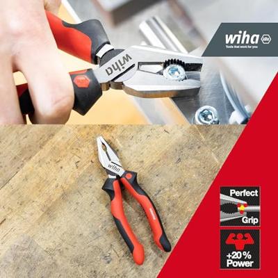 Wiha Combinatietang Industrial met DynamicJoint® en OptiGrip met extra lang snijvlak | 180 mm | 7" - 34307 - 34307