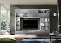 Benvenuto Design Pratiko TV wandmeubel Wit/Beton - thumbnail