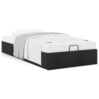 Bedframe zonder matras 90x200 cm stof zwart - thumbnail