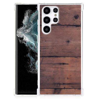 Samsung Galaxy S22 Ultra Stevig Telefoonhoesje Old Wood Samsung Galaxy S22 Ultra Stevig Telefoonhoesje Old Wood