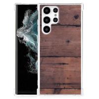 Samsung Galaxy S22 Ultra Stevig Telefoonhoesje Old Wood - thumbnail