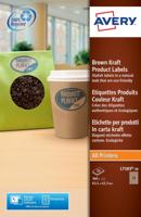 Avery L7103-20 productetiketten ft 63,5 x 42,3 mm (b x h), 360 etiketten, kraft, ovaal - thumbnail