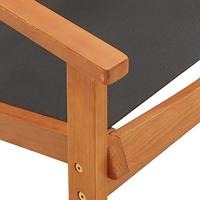 Tuinstoel met voetensteun massief eucalyptushout en textileen - thumbnail