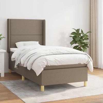 Boxspring met matras stof taupe 90x190 cm