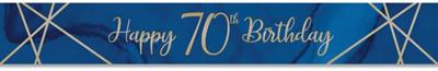 Foliebanner 70 jaar Navy Blauw/Goud (275cm)