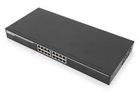 DIGITUS Gigabit Ethernet Network Switch - 19 Inch - 16 Ports - Auto MDI/MDI-X - Half/Full Duplex - Zwart - thumbnail