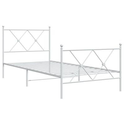 Bedframe met hoofd- en voeteneinde metaal wit 90x200 cm Bedframe met hoofd- en voeteneinde metaal wit 90x200 cm