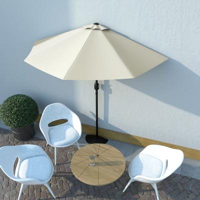 VidaXL Balkonparasol half met aluminium paal 270x144 cm zandkleurig