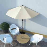 VidaXL Balkonparasol half met aluminium paal 270x144 cm zandkleurig - thumbnail