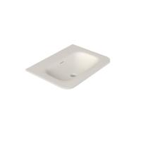 Saniclass Terra Meubelwastafel - 81x46x1.2cm - afgeronde hoeken - 1 wasbak - zonder kraangat - solid surface - wit mat SW1418390 - thumbnail