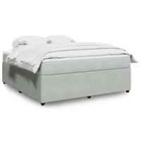 Boxspring met matras fluweel lichtgrijs 200x200 cm - thumbnail