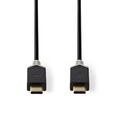 USB 3.1-kabel (Gen2) | Type-C male - Type-C male | 1,0 m | Antraciet USB 3.1-kabel (Gen2) | Type-C male - Type-C male | 1,0 m | Antraciet