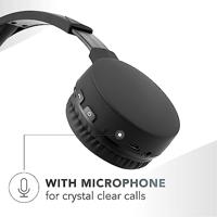 Cellularline Muziekgeluid Bluetooth-hoofdtelefoon, draadloze headset met microfoon, led-indicator en afstandsbediening, zwart - thumbnail