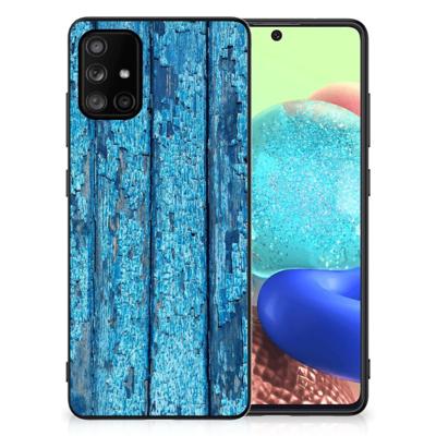 Samsung Galaxy A71 Houten Print Telefoonhoesje Wood Blue