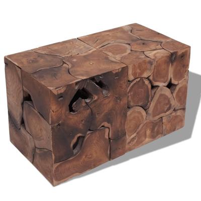 Krukken 2 st. 40x40x45 cm massief teakhout bruin