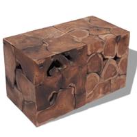 Krukken 2 st. 40x40x45 cm massief teakhout bruin - thumbnail