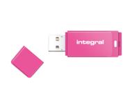 Integral Neon USB 2.0 stick, 32 GB, roze - thumbnail