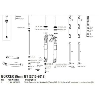 ROCKSHOX bouten kit voor buis steering tube bolt set boxxer &apos;15