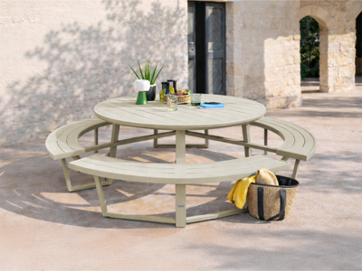 Ronde picknicktafel PERUGIA 8 personen aluminium kasjmier Ronde picknicktafel PERUGIA 8 personen aluminium kasjmier
