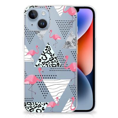 Apple iPhone 14 | TPU Hoesje | Flamingo Triangle