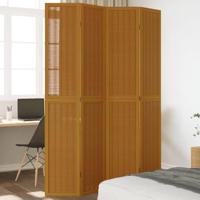 Kamerscherm met 4 panelen massief paulowniahout bruin - thumbnail