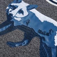 Kindertrui met vossenprint 140 gemleerd marineblauw - thumbnail