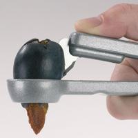 Westmark pruimenontpitter voor eetklare pruimen, 16,7 cm lang, aluminium, voedselveilig gecoat, roestvrijstalen mes, steinex, zilver, 40102260 - thumbnail