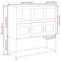 Dressoir 100,5x39x107 cm koudgewalst staal zwart - thumbnail