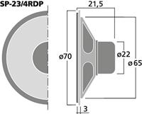 Monacor SP-23/4RDP Mini-inbouwluidspreker 0.5 W 8 Ω Zwart - thumbnail