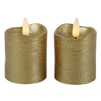 Countryfield LED kaarsen|stompkaarsen - 2x st - goud - H7,2 cm - thumbnail
