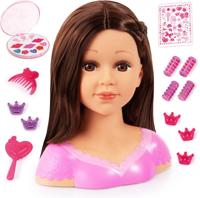 Topmodel Charlene styling hoofd met bruin haar - thumbnail