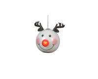 Led kerstbal foam 6.5 cm rood rendier - thumbnail