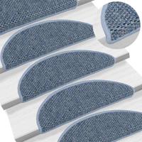 VidaXL Trapmatten zelfklevend 15 st sisal-look 56x17x3 cm blauw - thumbnail