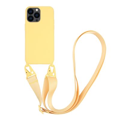 Vivanco Necklace Smartphone ketting Apple iPhone 13 Pro Geel Inductieve lading, Stootbestendig