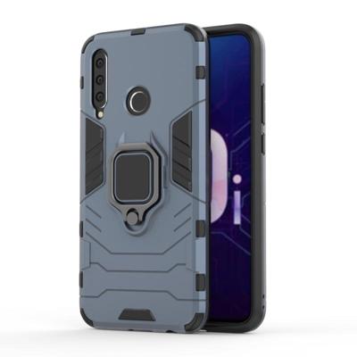 PC + TPU schokbestendige beschermhoes met magnetische ring houder voor Huawei Honor 10i (marineblauw)