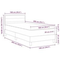 Boxspringbed met matras en LED stof donkergrijs 100x200 cm - thumbnail
