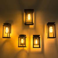 Jersey Muurlamp Bewegingssensor Zwart met LED - thumbnail