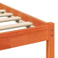 Bedframe met LED -striplichten Bruin Massief hout - thumbnail