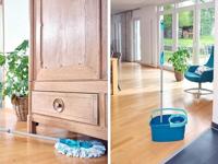 Leifheit 52102 Clean Twist Disc Mop Compleet Systeem met Wieltjes Blauw - thumbnail