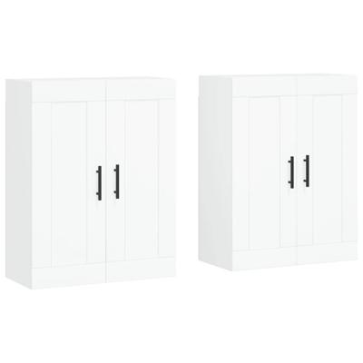 Hangkasten 2 st bewerkt hout wit