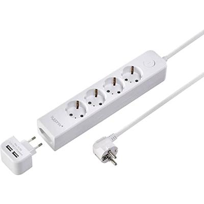 Sygonix SY-4535058 Stekkerdoos met schakelaar Wit Randaarde stekker 1 stuk(s)