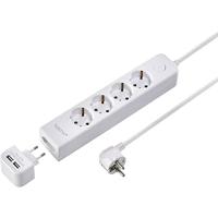 Sygonix SY-4535058 Stekkerdoos met schakelaar Wit Randaarde stekker 1 stuk(s) - thumbnail